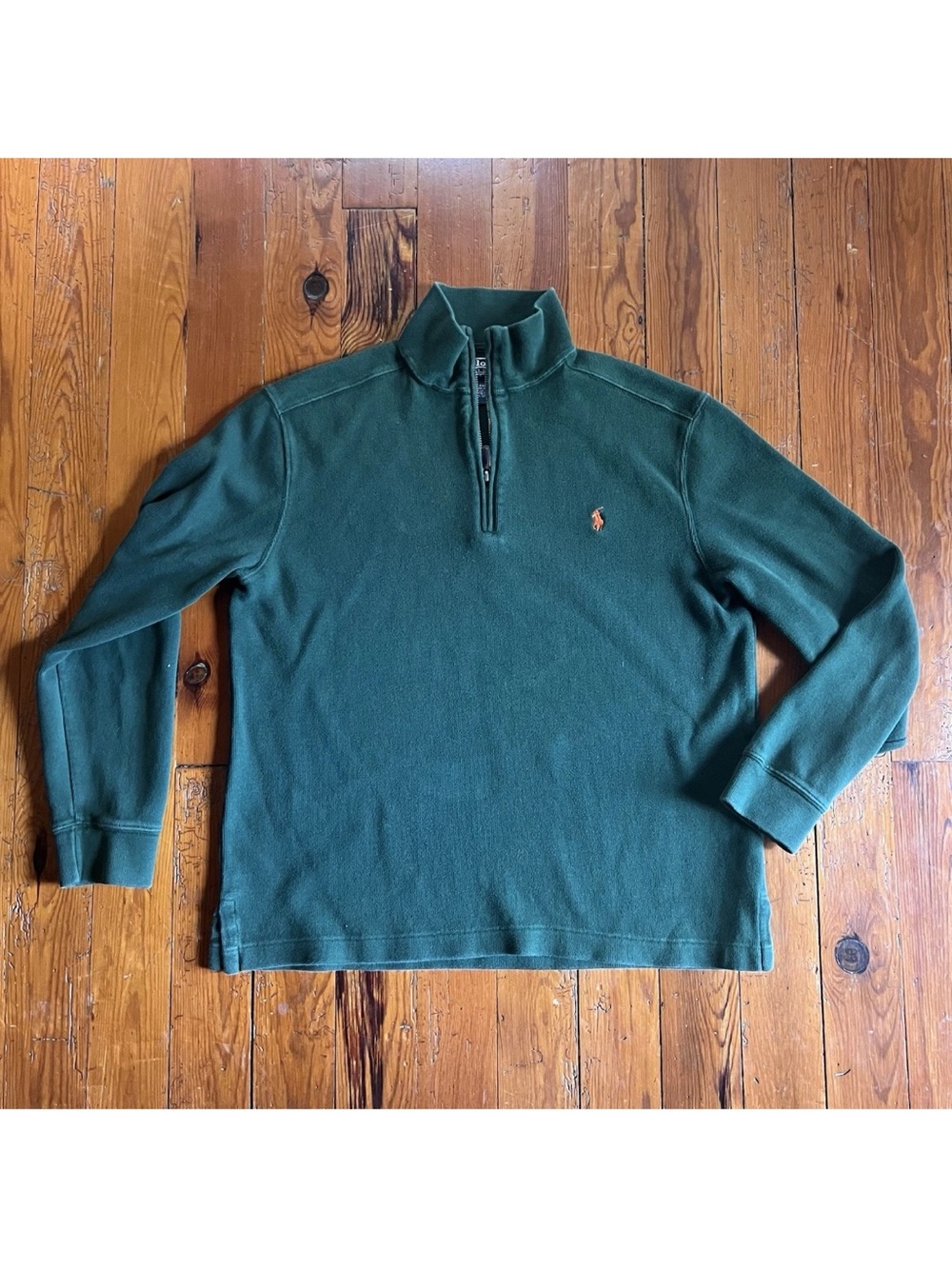 VTG 90s Ralph Lauren Blue Label Green Quarter Zip Sweatshirt